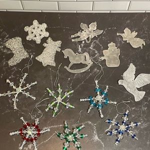 Assorted Beaded & Frosted Ornaments